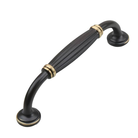 Antique Style Cabinet Handle - Black, 128 mm Hole Spacing