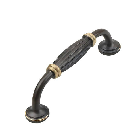 Antique Style Cabinet Handle - Dark Brown, 96 mm Hole Spacing