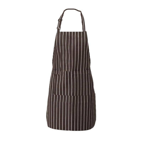 Apron with Pocket, 2 Pack - Brown and White Stripe