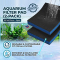 Aquarium Biochemical Filter Sponge Pad 50 x 40 x 2 cm 2 Pack Cut to Fit