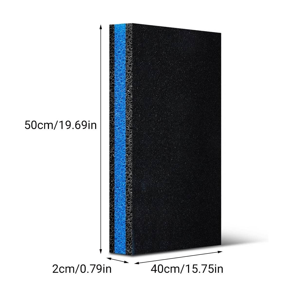 Aquarium Biochemical Filter Sponge Pad 50 x 40 x 2 cm 2 Pack Cut to Fit - view 3