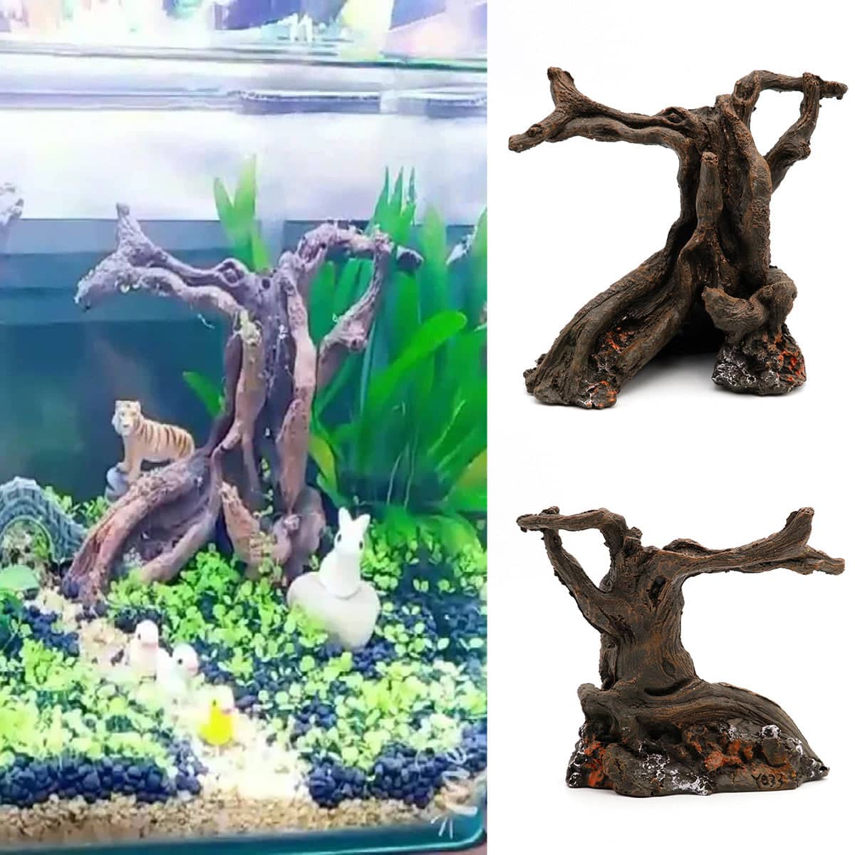 Aquarium Decor Artificial Resin Driftwood, 11 cm - view 5