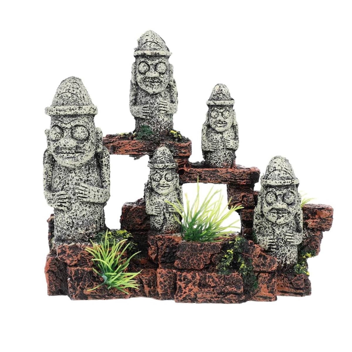 Aquarium Decoration Moai Statue Easter Island Stone Ornament Fish Tank Decor - view 2