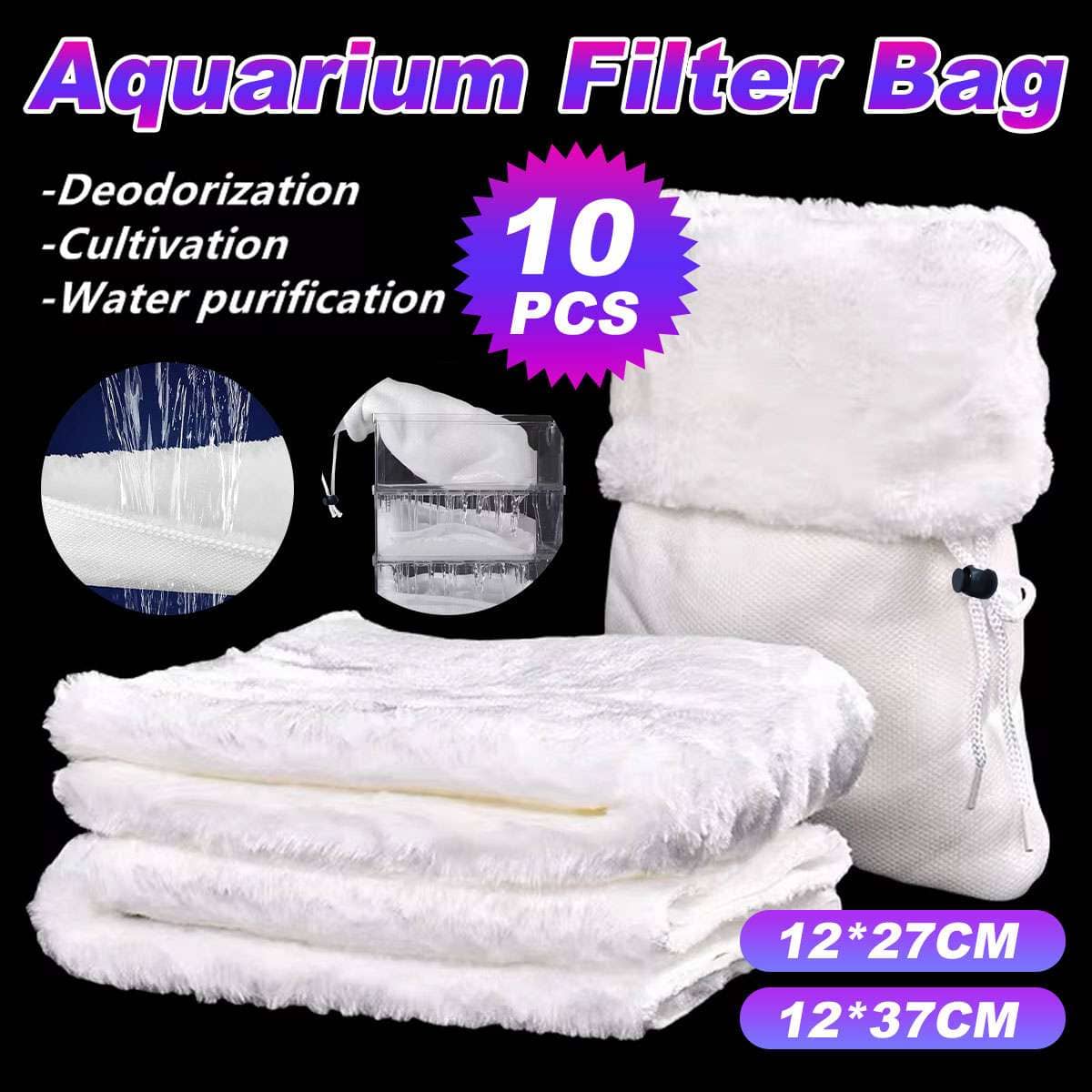 Aquarium Filter Bags for Fish Tanks, Set of 10 - 12 x 27 cm - view 2