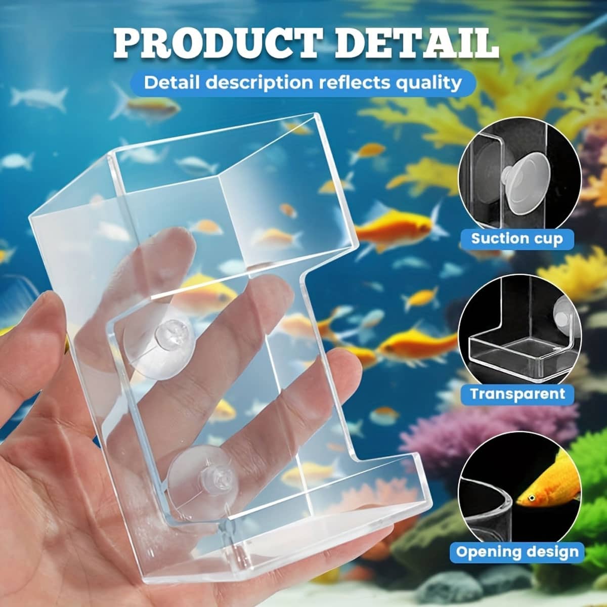 Aquarium Fish Food Feeding Ring with Suction Cups - Round - view 5