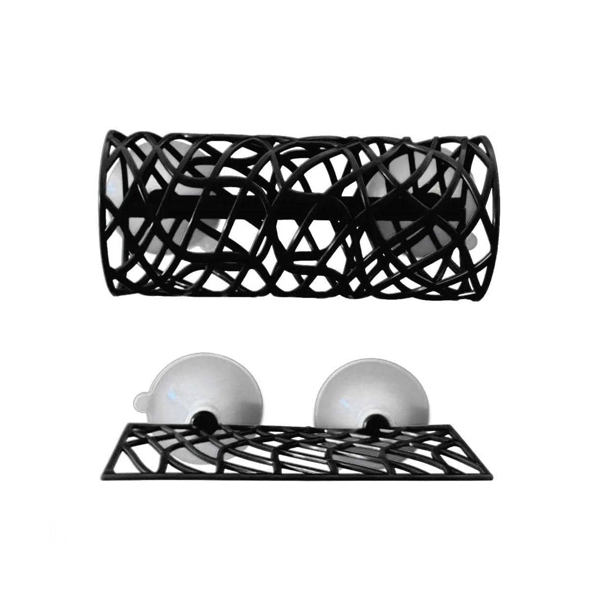Aquarium Fish Hiding Tunnel with Suction Cups - Black