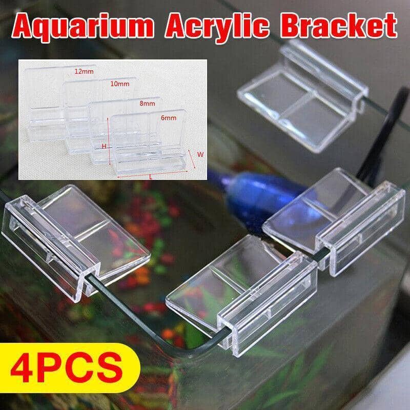 Aquarium Glass Cover Support Clip Holder, Acrylic Bracket Pack of 4 - 6mm - view 2