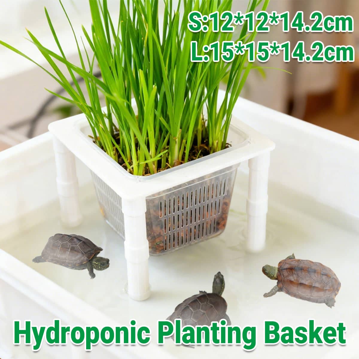 Aquarium Hydroponic Plant Basket with Adjustable Legs - Small (12 x 12 x 14.2 cm) - view 2