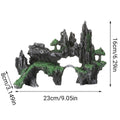 Aquarium Mountain Rock Decoration, Resin Cave Ornament with Moss Accents - view 3