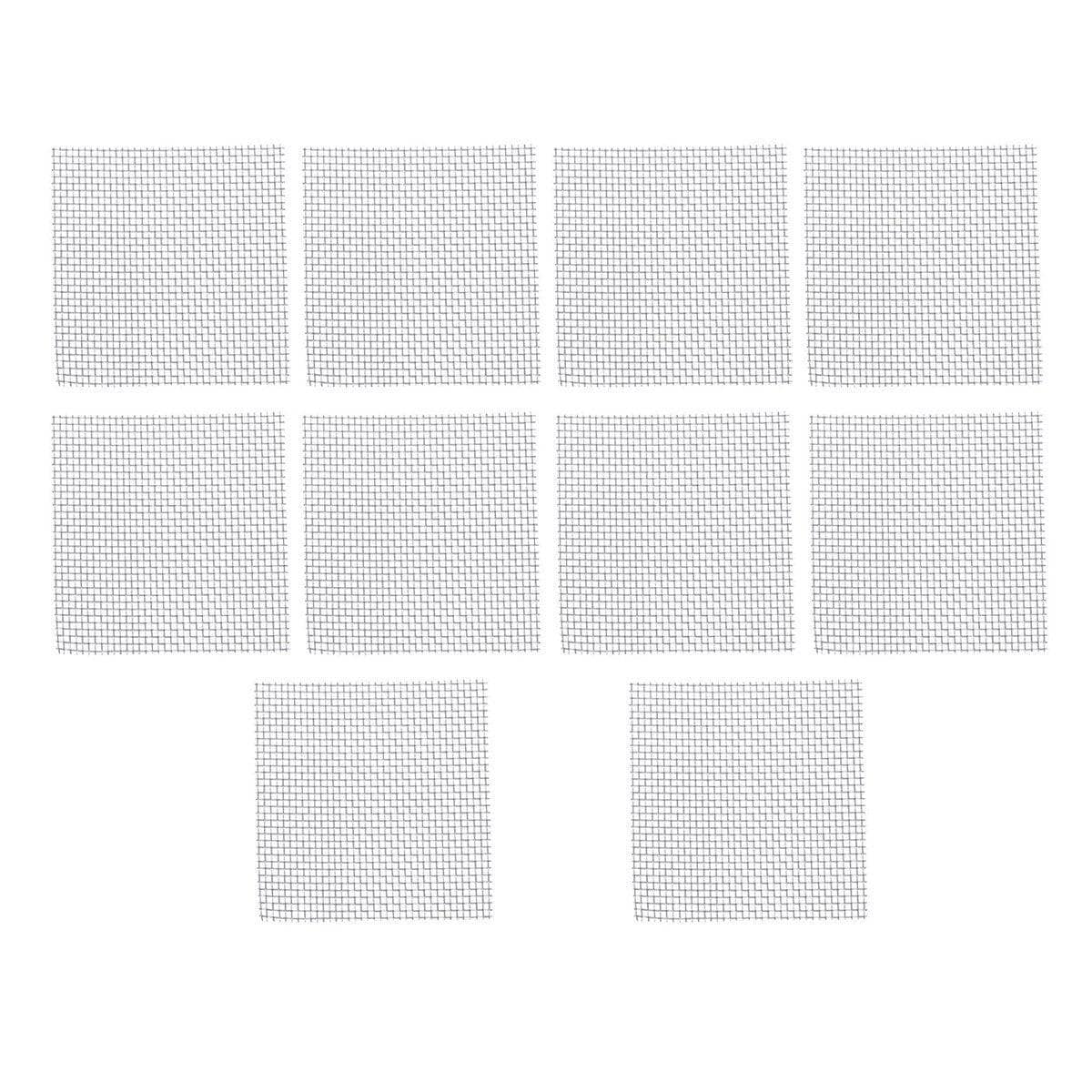 Aquarium Plant Mesh Pads in Stainless Steel - 8 x 8 cm, Pack of 10