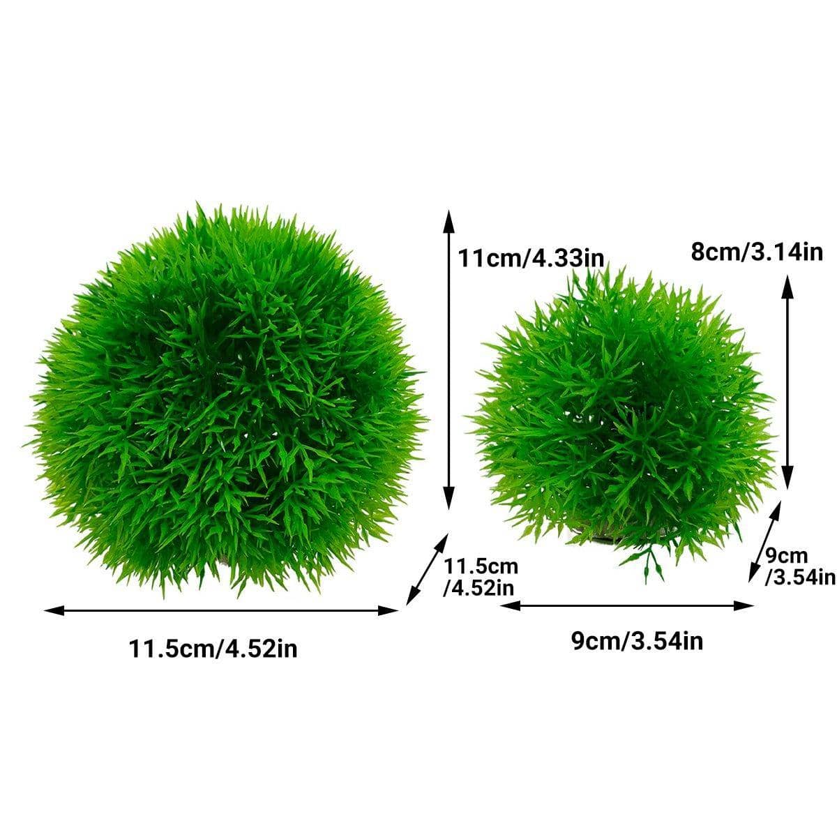 Aquarium Plastic Grass Ball Decoration - Large (11.5 cm), Pack of 2 - view 4