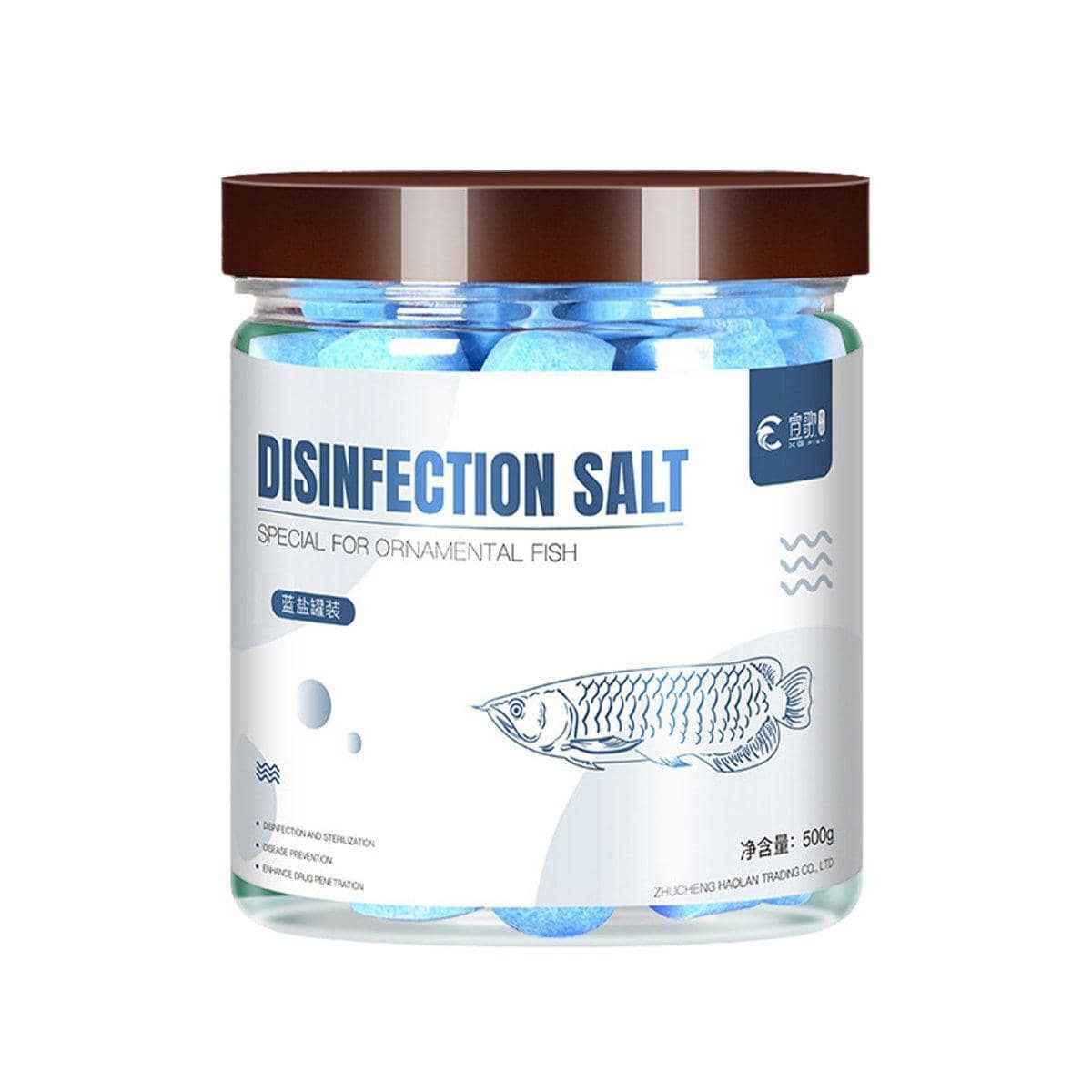 Aquarium Salt for Fish Tanks, Water Treatment, 500 g Can - Blue