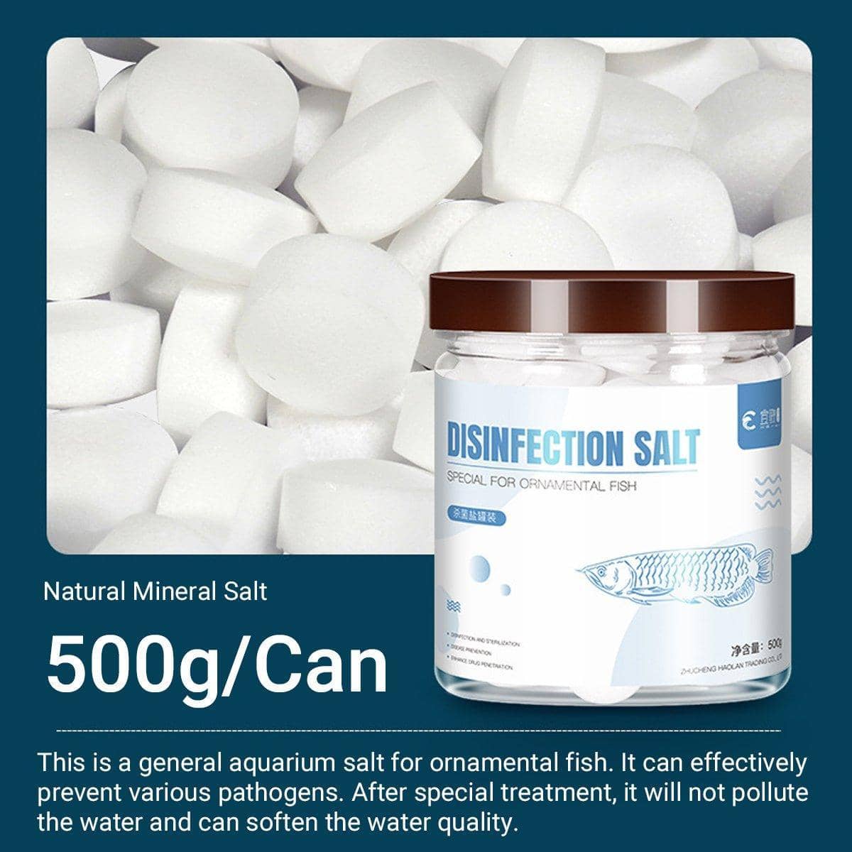 Aquarium Salt for Fish Tanks, Water Treatment, 500 g Can - Pink - view 4