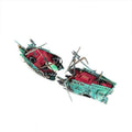 Aquarium Shipwreck Ornament, Resin Bubble Boat Fish Tank Decoration - view 2