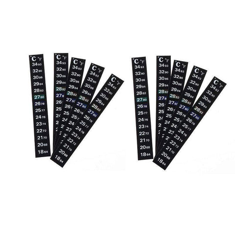 Aquarium Thermometer Sticker Fish Tank Temperature Strip - Pack of 10
