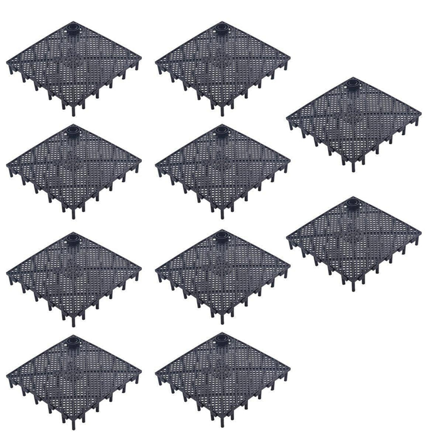 Aquarium Under Gravel Filter Plate Board Kit, PVC - Black, Pack of 10