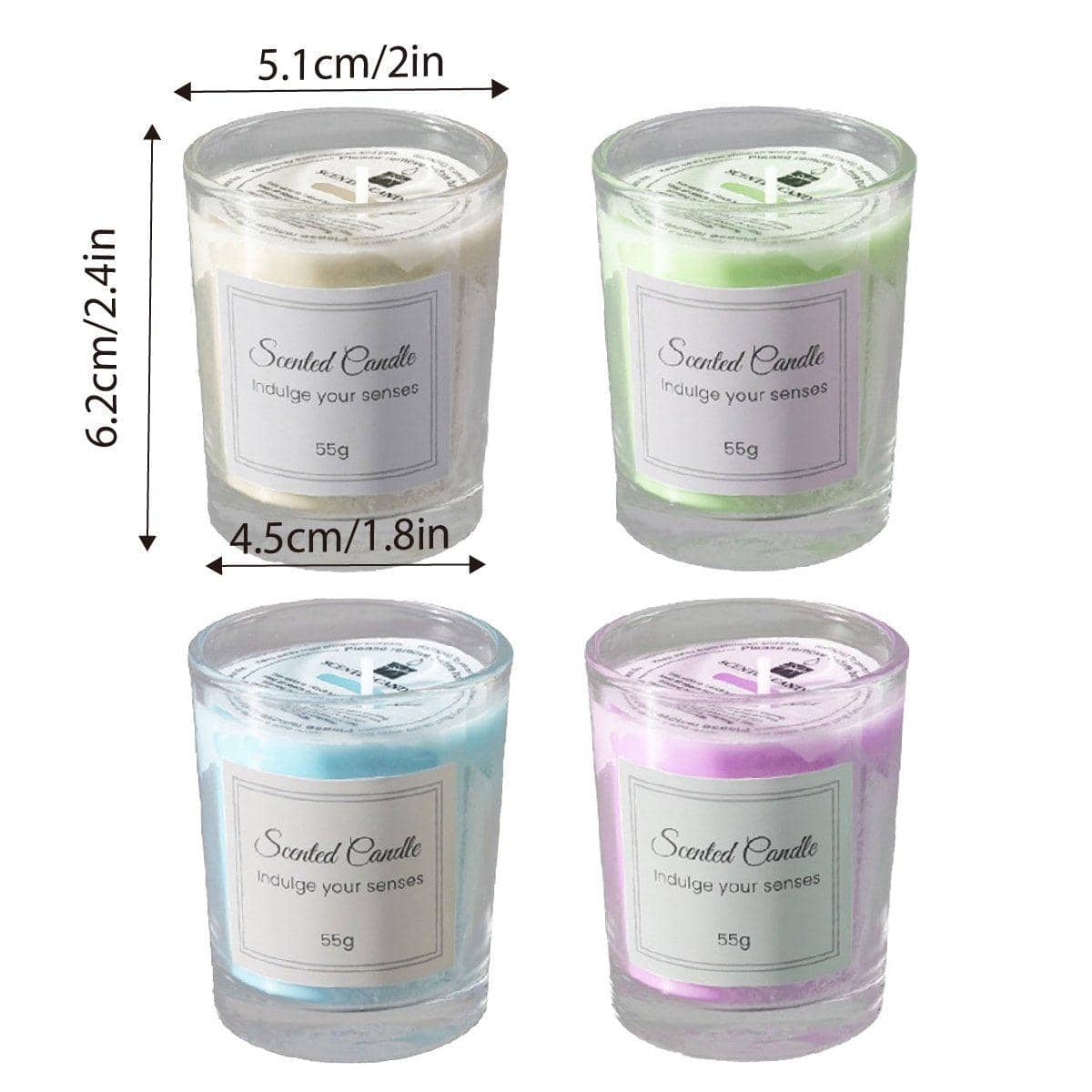 Aroma Candles Smokeless Glass Scented Candles, 4 Pack, Gift Set - view 3
