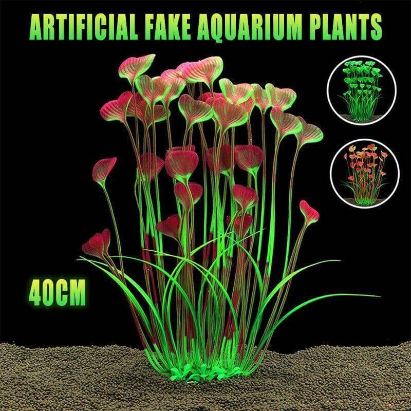 Artificial Aquarium Water Plant, 40 cm - Red and Green - view 2
