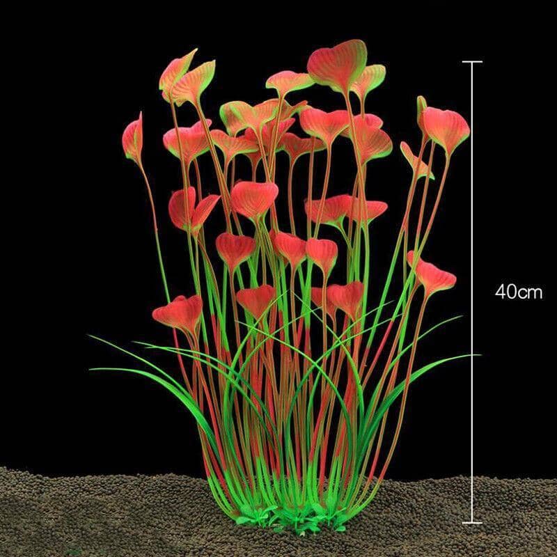 Artificial Aquarium Water Plant, 40 cm - Red and Green - view 4