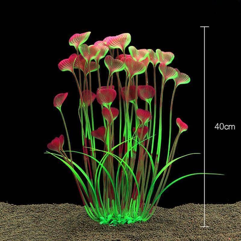 Artificial Aquarium Water Plant, 40 cm - Red and Green - view 5