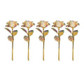Artificial Crystal Rose Flowers with Gold Stems, 25 cm - Pack of 5 - view 2