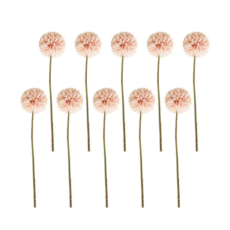 Artificial Dandelion Flowers, Set of 10 - Champagne