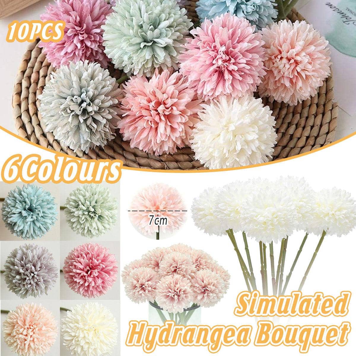 Artificial Dandelion Flowers, Set of 10 - Champagne - view 2