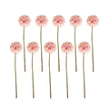 Artificial Dandelion Flowers, Set of 10 - Pink