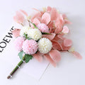 Artificial Eucalyptus and Ball Chrysanthemum Bouquet, 47 cm - Champagne White - view 5