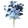 Artificial Eucalyptus and Ball Chrysanthemum Bouquet, 47 cm - Dark Blue