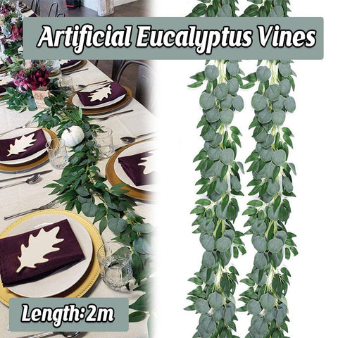 Artificial Eucalyptus Garland, 2m Green Vine