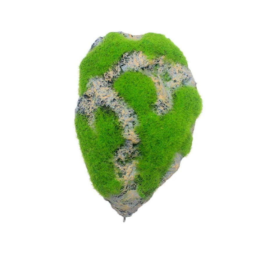 Artificial Floating Stone with Moss Aquarium Decoration - Large (19 x 13 cm)