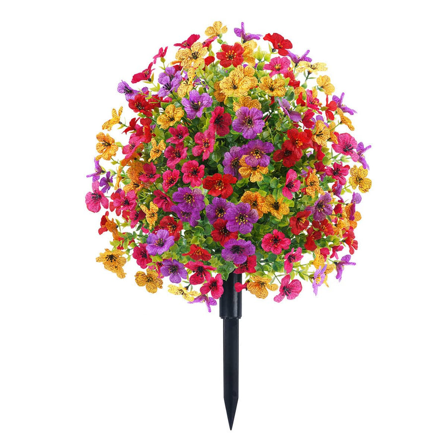 Artificial Flower Bouquet with Garden Stake - Mixed Colours