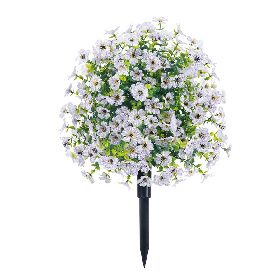 Artificial Flower Bouquet with Garden Stake - White