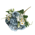Artificial Flowers for Home Decoration - Blue, Pack of 6