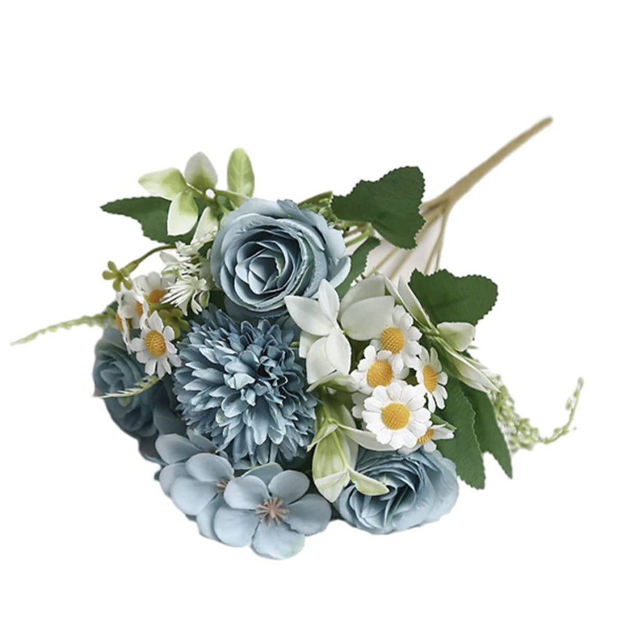 Artificial Flowers for Home Decoration - Blue, Pack of 6