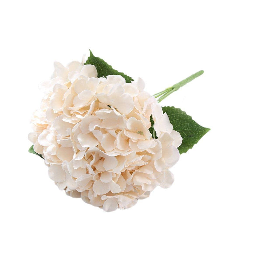Artificial Hydrangea Bouquets, Pack of 3 - Champagne