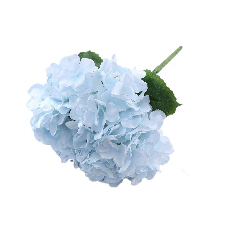 Artificial Hydrangea Bouquets, Pack of 3 - Light Blue