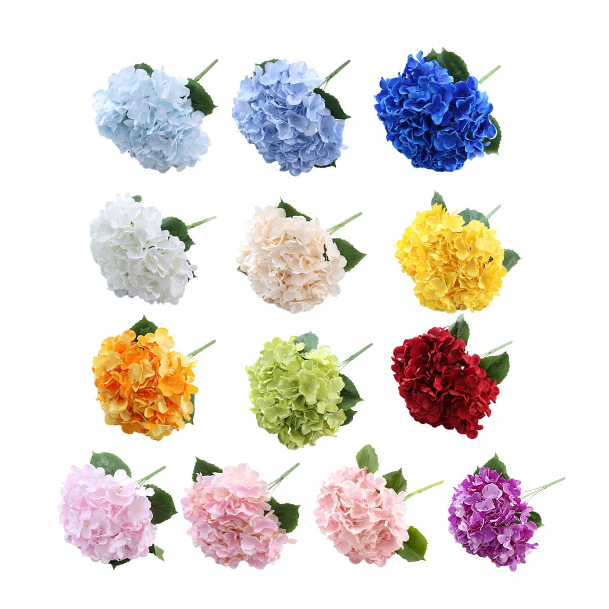 Artificial Hydrangea Bouquets, Pack of 3 - Light Blue - view 3