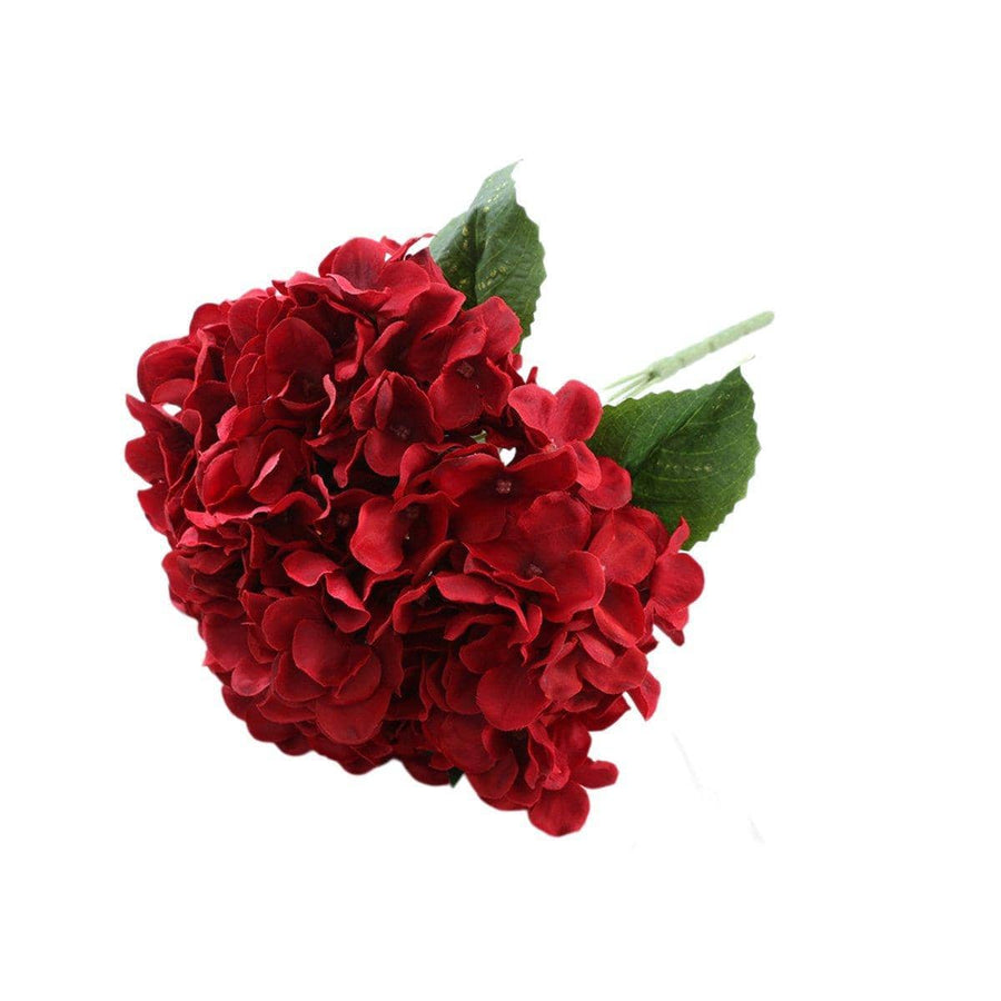 Artificial Hydrangea Bouquets, Pack of 3 - Red
