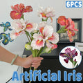Artificial Iris Flowers PU Material for Home Wedding Party Decor, Pack of 6