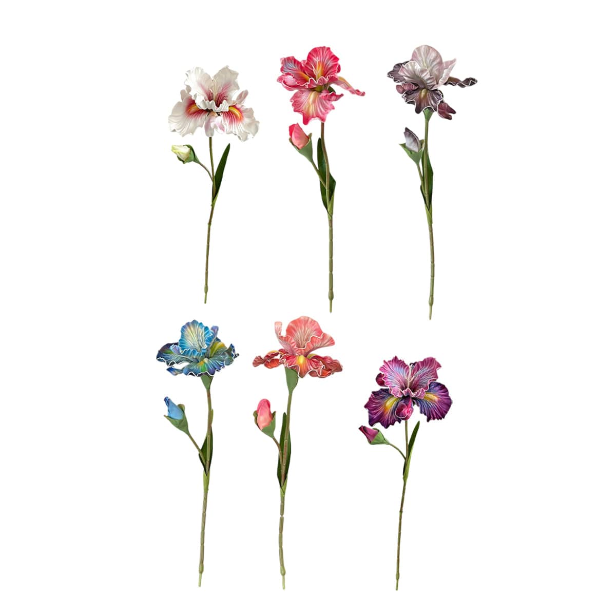 Artificial Iris Flowers PU Material for Home Wedding Party Decor, Pack of 6 - view 2