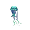Artificial Jellyfish Fish Tank Ornament, Silicone - Green and Blue