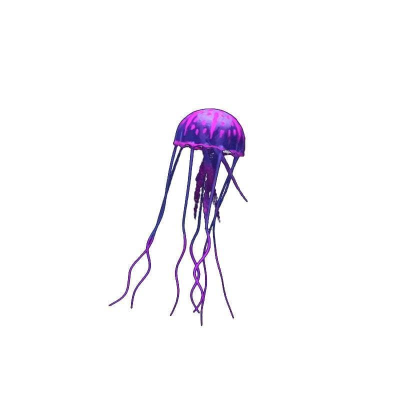 Artificial Jellyfish Fish Tank Ornament, Silicone - Purple and Pink