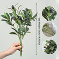 Artificial Olive Branch Greenery with Fruit for Home Decor, Pack of 5 - view 3