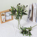 Artificial Olive Branch Greenery with Fruit for Home Decor, Pack of 5 - view 4