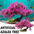 Artificial Pink Azalea Tree Aquarium Ornament Fish Tank Decoration