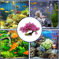 Artificial Pink Azalea Tree Aquarium Ornament Fish Tank Decoration - view 5
