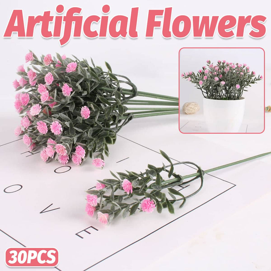 Artificial Pink Gypsophila Flowers, Set of 30 Cuttable Stems
