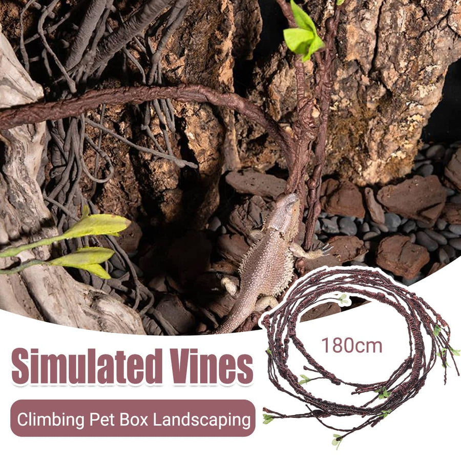 Artificial Rainforest Plant Vine 180 cm Landscaping Decor for Reptile Habitats and Gardens